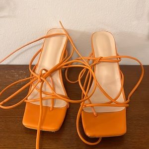 Orange wrap heels